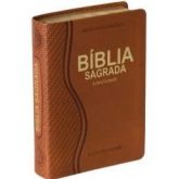 Bíblia Sagrada com letra grande, capa em couro sintético,mar